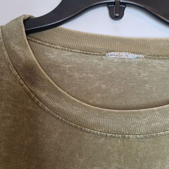 Vtg Mens Green 90s Wolves Double Sided Tee Single Stich Mineral Wash Wilderness - Picture 5 of 10